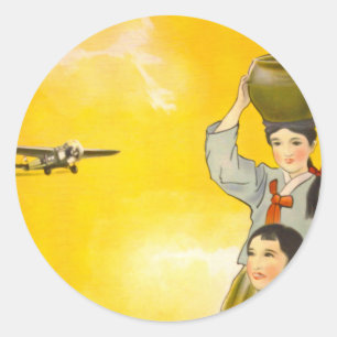 Manchuria Air Runder Aufkleber