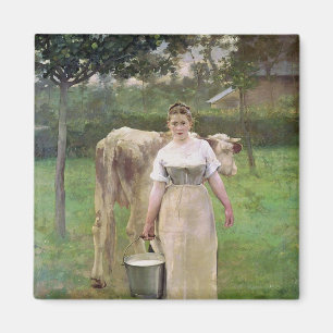 Manda Lametrie, das Bauernhof-Mädchen, 1887 Magnet