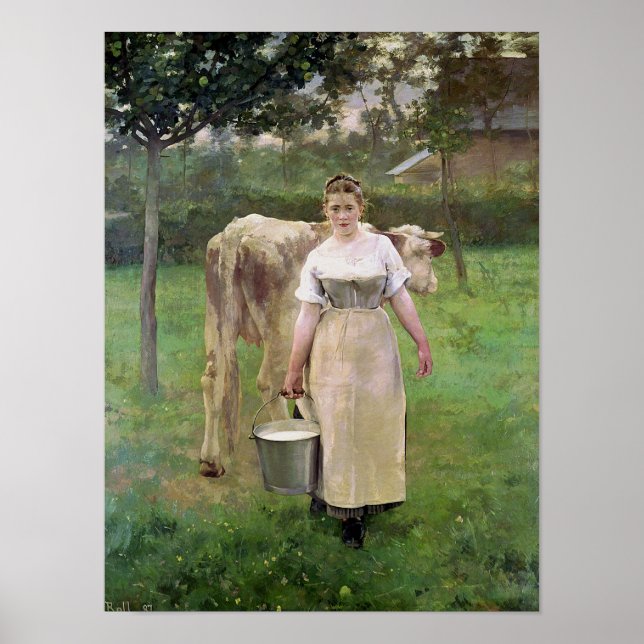Manda Lametrie, Die Landarbeiterin, 1887 Poster (Vorne)