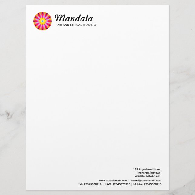 Mandala 014 briefbogen (Vorderseite)