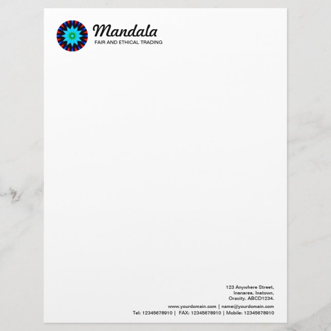 Mandala 018 briefbogen (Vorderseite)