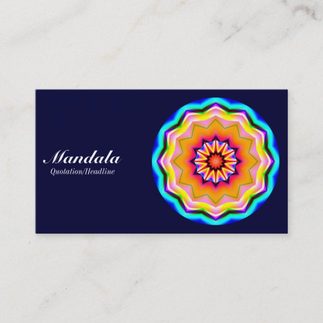 Mandala 01 - Dunkle Marine 000033 Visitenkarte (Vorderseite)