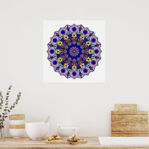 Mandala 12-2 Myrtille - Affiche