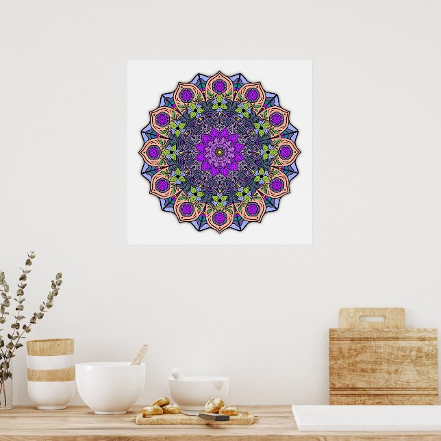 Mandala 12-2 VioletPeach - Poster (Küche)