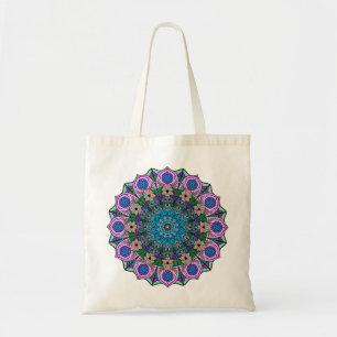 Mandala 12 Aquamarine Rose Rosa Orange - Tragetasche