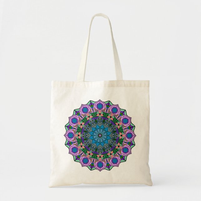Mandala 12 Aquamarine Rose Rosa Orange - Tragetasche (Vorne)