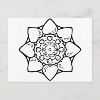 Mandala 36 Herz Postkarte