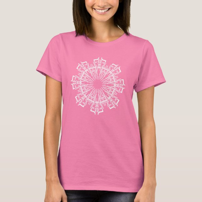 Mandala 3 White Design Damen Shirt (Vorderseite)