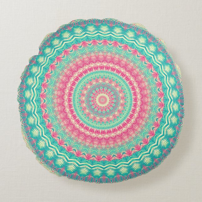 Mandala 56 rundes kissen (Vorderseite)
