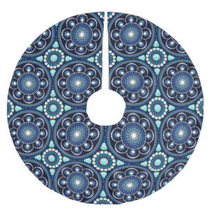 Mandala Aqua Diaphonous Chic Elegant Buterflies B Polyester Weihnachtsbaumdecke