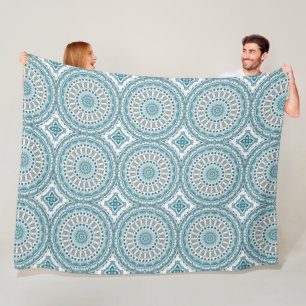 Mandala, Aquamarin an der Küste und Sand Ocean Ins Fleecedecke