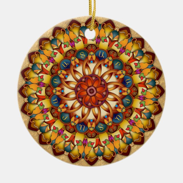 Mandala Ararat V2 Keramik Ornament (Vorne)