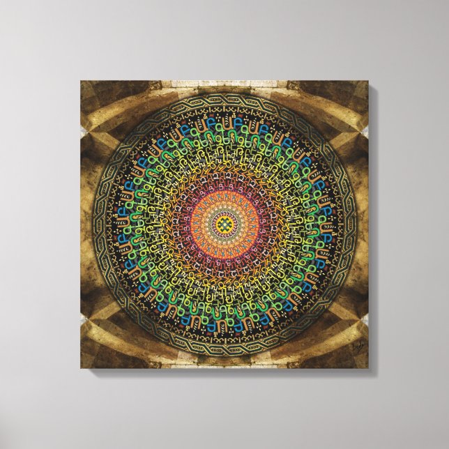 Mandala Armenian Alphabet Leinwanddruck (Vorderseite)