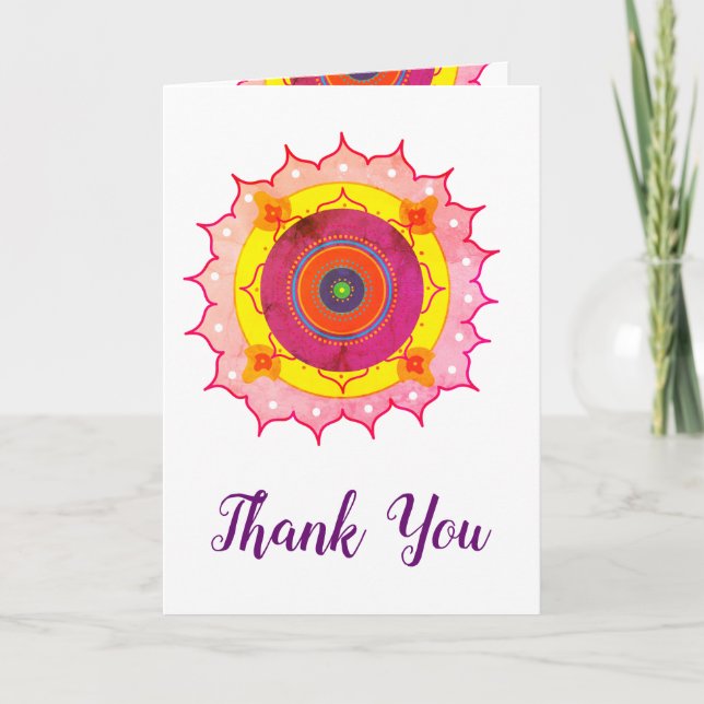 Mandala Art Danke für die Hochzeitkarte (Vorderseite)