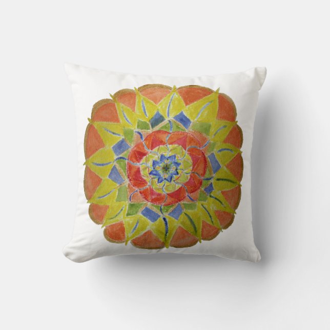 Mandala Art, schöne handgemalte Mandala Kissen (Vorderseite)