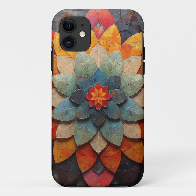 Mandala Art Textured Blume Case-Mate iPhone Hülle (Rückseite)