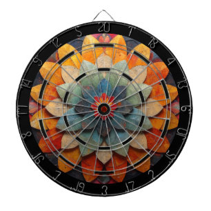 Mandala Art Textured Blume Dartscheibe
