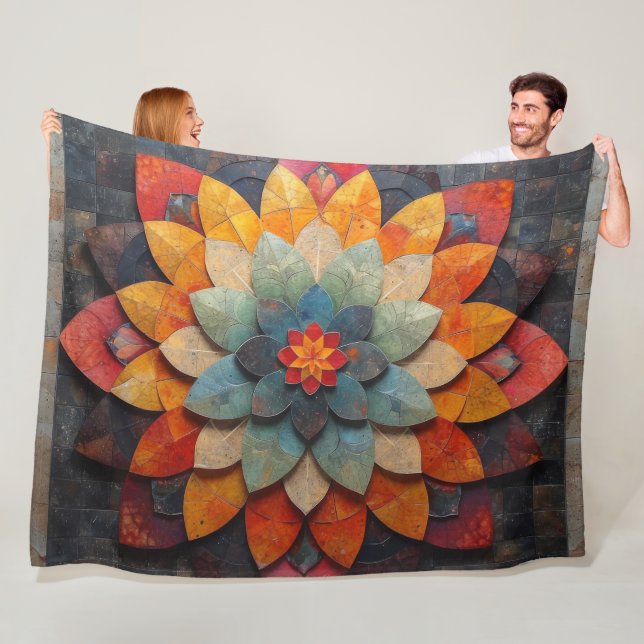 Mandala Art Textured Blume Fleecedecke (Beispiel)