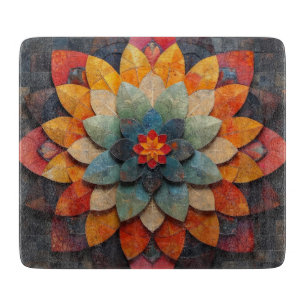Mandala Art Textured Blume Schneidebrett