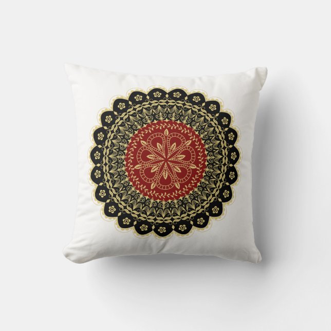 Mandala Art Throw Pillow Kissen (Vorderseite)