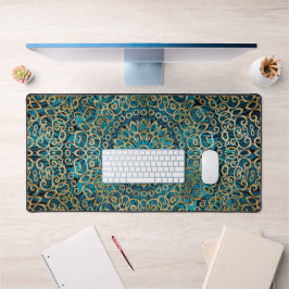 Mandala Art Zen Turquoise Bleu Et Gold Classy Élég