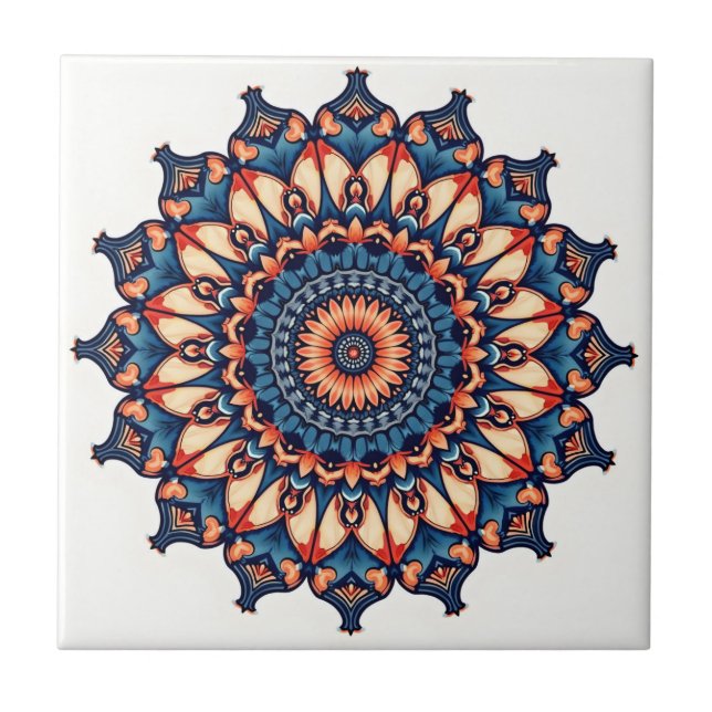 Mandala auf weiß fliese (Vorderseite)