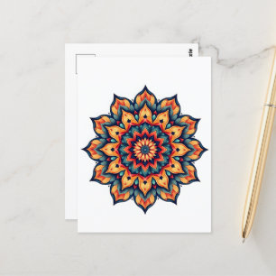 Mandala auf weiß postkarte