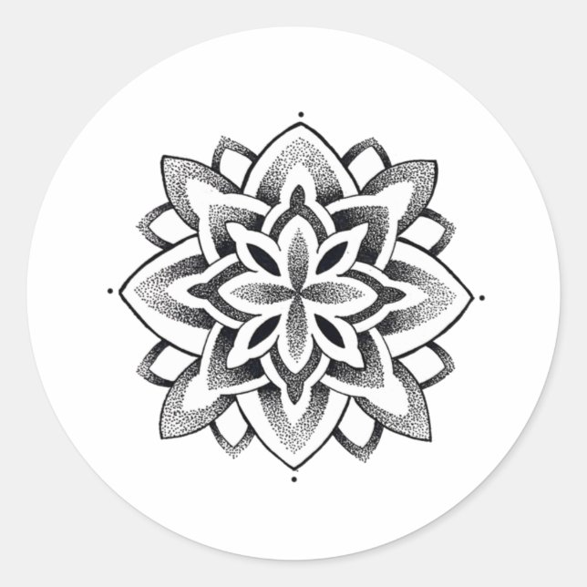 Mandala-Aufkleber, heilige Geometrie Runder Aufkleber (Vorderseite)