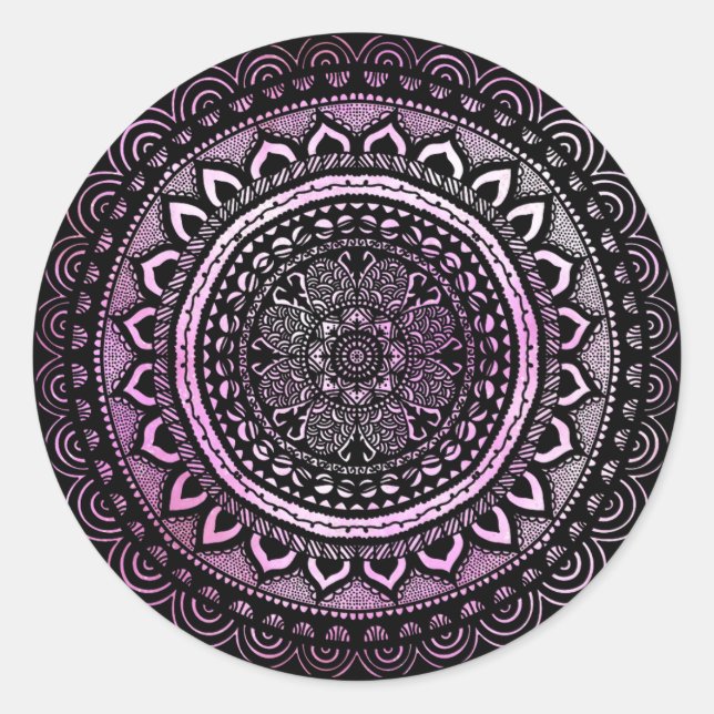 Mandala-Aufkleber Runder Aufkleber (Vorderseite)