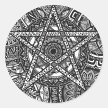 Mandala-Aufkleber, schwarz und weiß