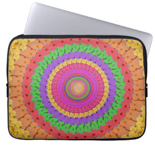 Mandala Ball im gelben Häkelstil - Laptopschutzhülle