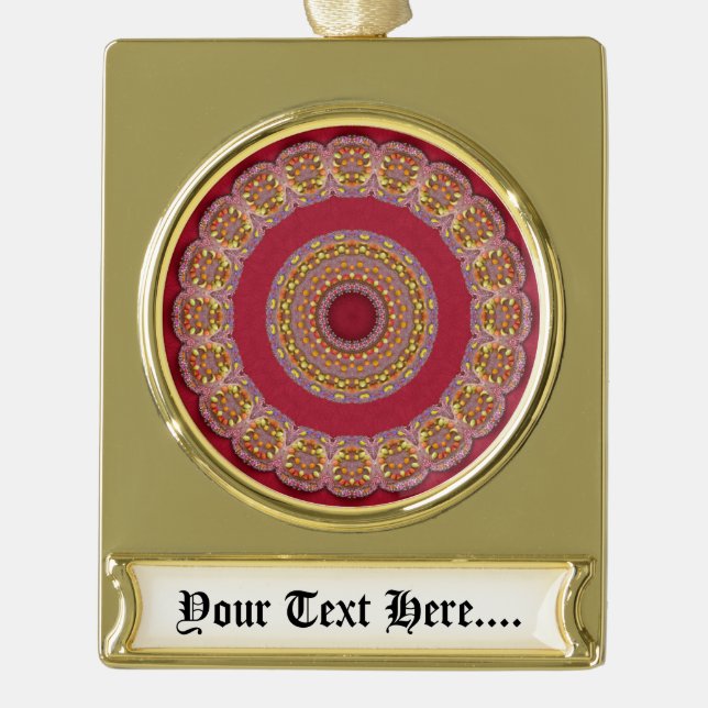 Mandala Banner-Ornament Gold (Vorderseite)