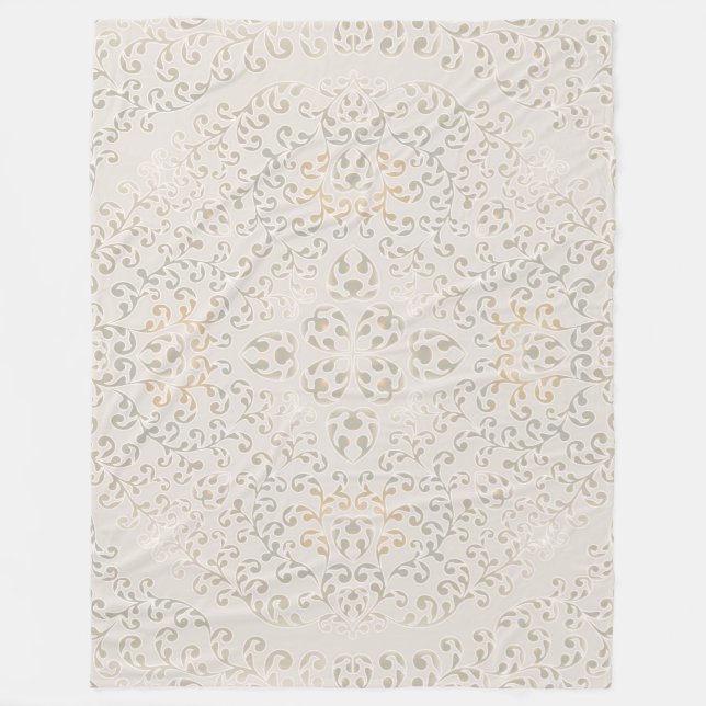 Mandala Baroque Ornament Design Fleecedecke (Vorderseite)