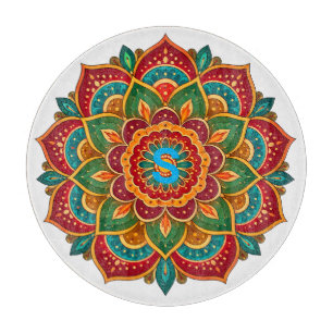 Mandala Benutzerdefinierte Initiale Schneidebrett