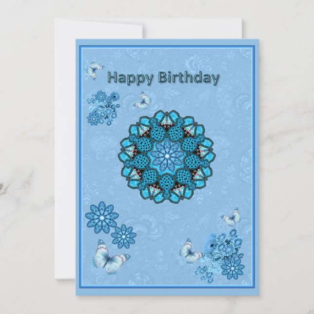 Mandala Birthday Flat Card (Vorderseite)