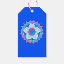 Mandala Blau Pink auf blauem Hintergrund