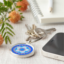 Mandala Blau Pink auf blauem Hintergrund