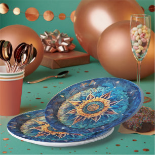 Mandala-blaue Papierplatte Pappteller
