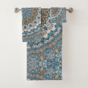 Mandala bleu et marron Motif géométrique complexe