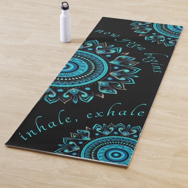 Mandala Blue Bold Modern Vibrant Mandala Yogamatte (Beispiel)