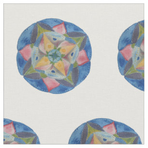 Mandala Blue Combed Cotton (56" Breite) Stoff