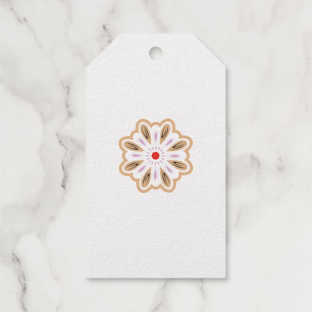 Mandala Blume Art Print | Boho Decor Geschenkanhänger (Rückseite)