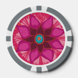 Mandala Blume Clay Poker Chips