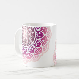 Mandala - Blume des Lebens - Rose Kaffeetasse
