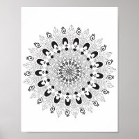 Mandala Blume Design Coloring Page