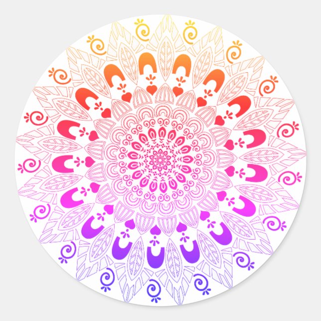 Mandala Blume Design Runder Aufkleber (Vorderseite)