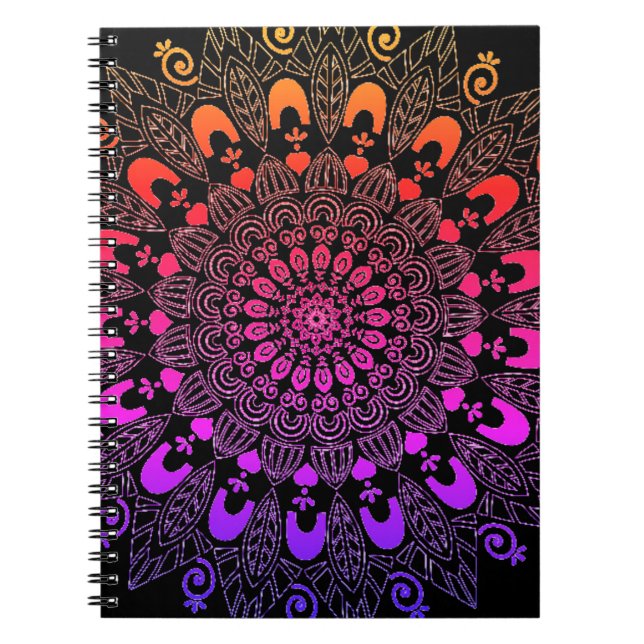 Mandala Blume Design Sketch Art Notizblock (Vorderseite)