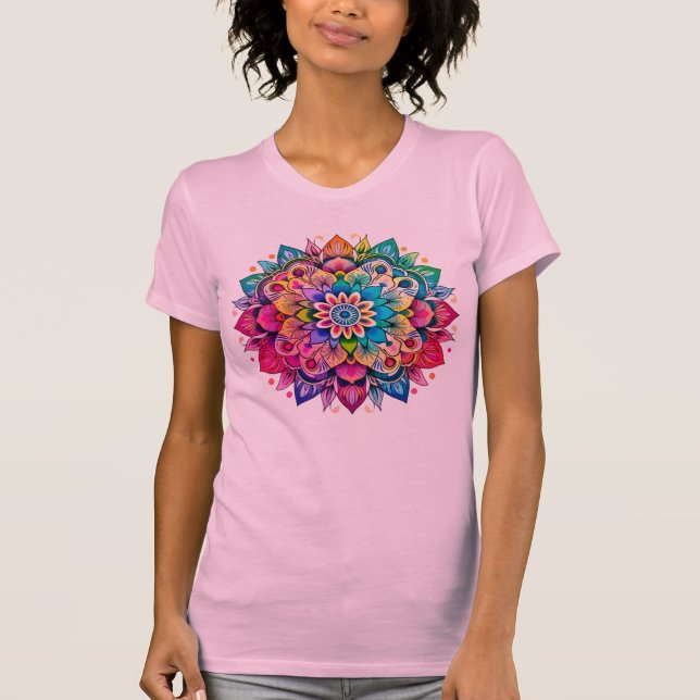 Mandala / Blume Design T-Shirt (Vorderseite)