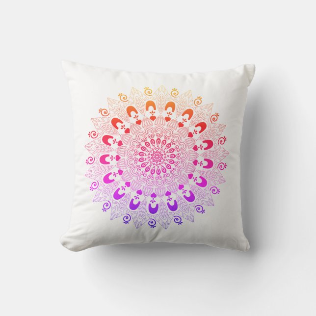 Mandala Blume Design Throw Kissen (Vorderseite)