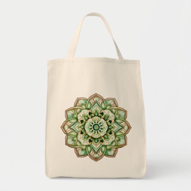 Mandala / Blume Design Tragetasche (Vorne)